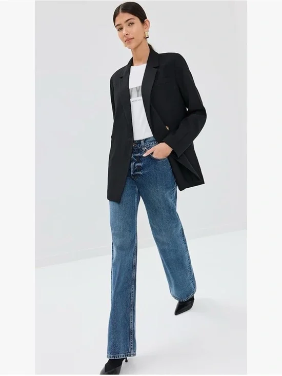 Anine Bing Black structured Double-Breasted Blazer - Picture 8 of 9